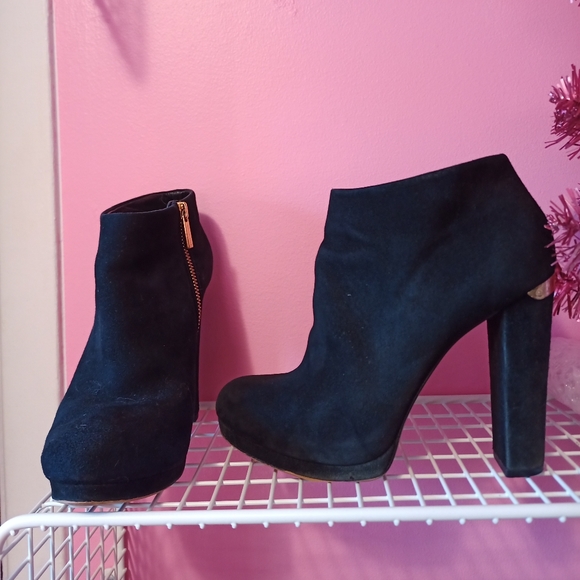 Michael kors suede booties, 7wm black